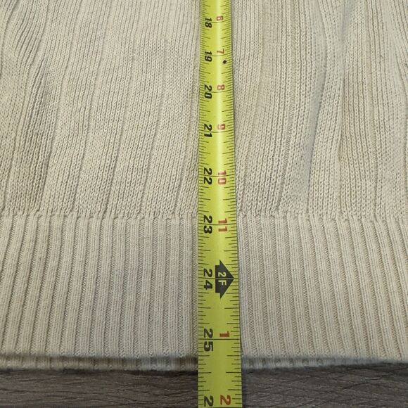 Eddie Bauer Cable Knit Sweater Henley Beige Mens Sz M/L Cotton Pullover Pocket - Picture 8 of 9